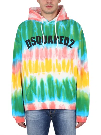 Dsquared2 Men's Cotton Sweatshirt With Logo In Multi