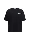 Dsquared2 Black Cotton T-shirt With Embroidered Logo In Black
