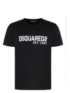 Dsquared2 Black Crewneck T-shirt With Logo Lettering On The Front In Black