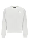 Dsquared2 White Crew Neck Sweatshirt In Cotton With Embroidered Logo In White