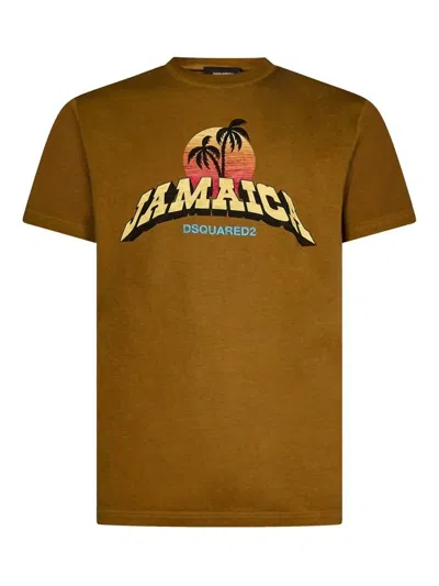 Dsquared2 Men's Crewneck Graphic T-shirt In Military Green