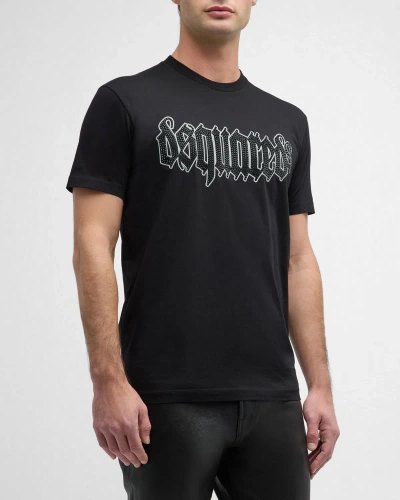 Dsquared2 Men's Crystal Logo Cool T-shirt In Black
