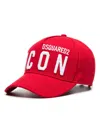 Dsquared2 Be Icon Baseball Cap In Rosso Bianco