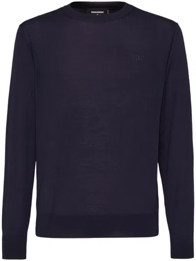Dsquared2 Men `d2` Wool Crew-neck Sweater