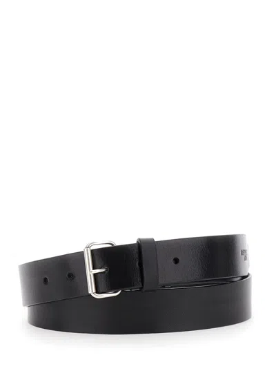 Dsquared2 Men 'd2 X Magliano' Black Belt With Front Buckle Closure In Leather Man