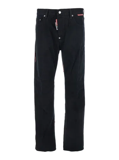 DSQUARED2 DSQUARED2 MEN 'D2 X MAGLIANO' BLACK JEANS WITH BELT LOOPS AND LOGO PATCH ON THE REAR IN DENIM MAN