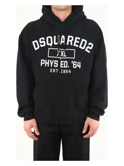 DSQUARED2 MEN'S D2 XXL HERCA HOODIE BLACK | SIZE XS | S71GU0468S25217