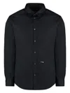 Dsquared2 Dsquared Men Black Stretch Poplin Shirt In Black
