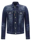 Dsquared2 Logo Denim Jacket In Blue