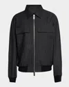 Dsquared2 Men's Denim Pinstripe Zip Jacket In Black