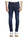 Dsquared2 Blue Jeans With Belt Loops And Logo Patch On The Rear In Denim Man In Blue