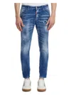 Dsquared2 Dsquared Men Slim Jeans With A Lived-in Effect In Blue