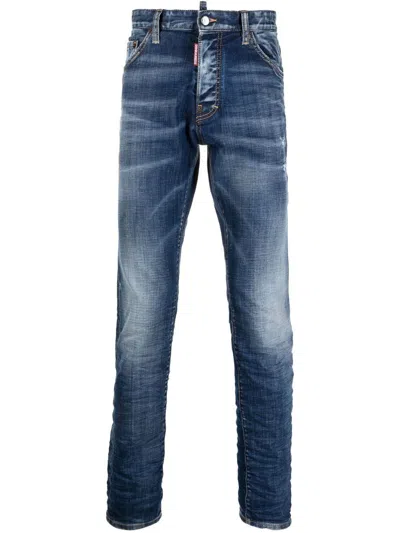 Dsquared2 Men's Distressed Blue 5-pocket Jeans For Ss23 In Denim