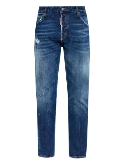 Dsquared2 Men's Distressed Straight-leg Jeans In Denim Blue