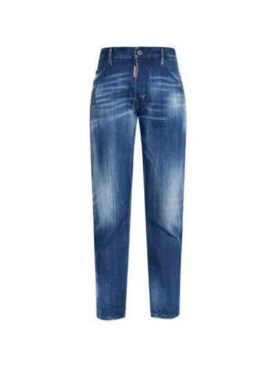 Dsquared2 Men's Distressed Straight-leg Jeans In Navy
