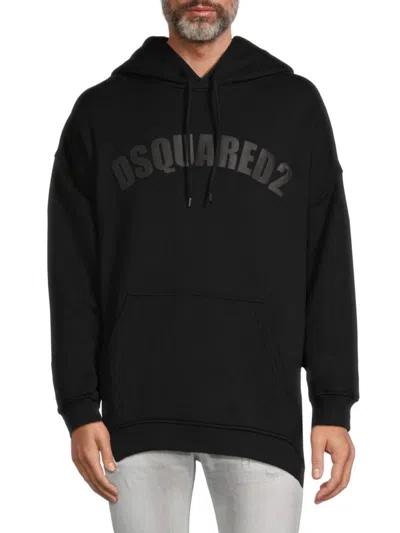 Dsquared2 Men's Drop Shoulder Logo Hoodie In Black
