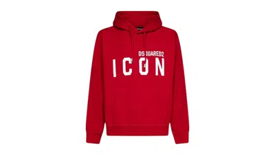Pre-owned Dsquared2 Men's Dsqua2 Cool Fit Large Icon Logo Hoodie In Red