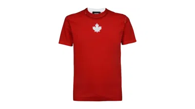 Pre-owned Dsquared2 Men's Dsqua2 Cool Fit Team Logo T-shirt In Red
