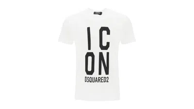 Pre-owned Dsquared2 Men's  Bold Icon Logo Cool Fit T-shirt In White