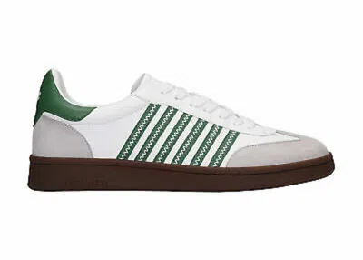 Pre-owned Dsquared2 Men's  Boxer Sneakers In White/green/brown In Multi