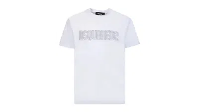 Pre-owned Dsquared2 Men's  Brand Logo Cool Fit T-shirt In White