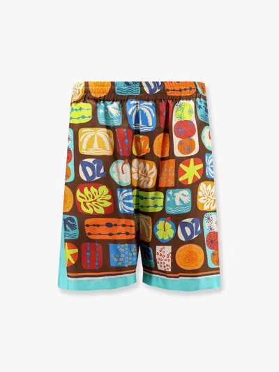 DSQUARED2 DSQUARED2 MEN DSQUARED2 SUMMER LOVERS SILK BERMUDA SHORTS