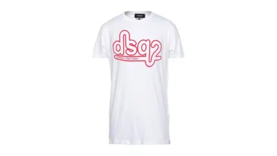 Pre-owned Dsquared2 Men's  Cigarette Fit Bubble Dsq2 Logo T-shirt In White