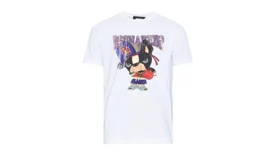Pre-owned Dsquared2 Men's  Cool Fit Graphic Print Logo T-shirt In White