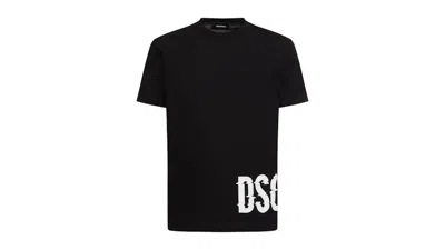 Pre-owned Dsquared2 Men's  Cool Fit Large Dsq2 Logo T-shirt In Black