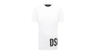 Pre-owned Dsquared2 Men's  Cool Fit Large Dsq2 Logo T-shirt In White