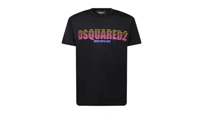 Pre-owned Dsquared2 Men's  Cool Fit Made With Love Logo T-shirt In Black