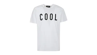 Pre-owned Dsquared2 Men's  Cool Print Logo T-shirt In White