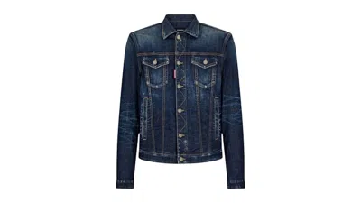 Pre-owned Dsquared2 Men's  Dark Navy Denim Jacket In Blue