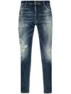Dsquared2 'cool Guy' Blue Five-pocket Jeans With Logo Patch In Denim