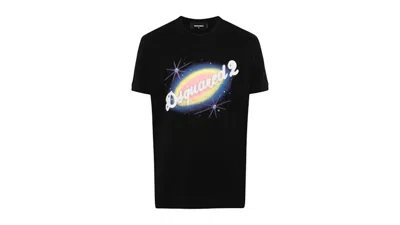 Pre-owned Dsquared2 Men's  Galaxy Design T-shirt In Black