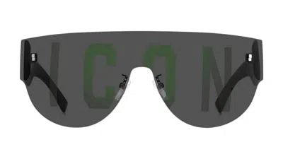 Pre-owned Dsquared2 Men's  Icon Lens Sunglasses In Black