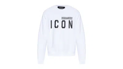 Pre-owned Dsquared2 Men's  Icon Logo Cool Fit Sweatshirt In White