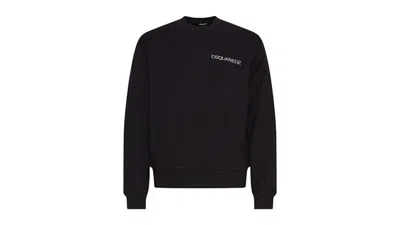 Pre-owned Dsquared2 Men's  Palm Beach Logo Cool Fit Sweatshirt In Black