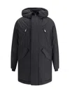 Dsquared2 Black Techno Down Polyester Parka With Hood In Blue