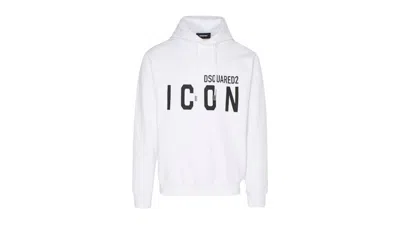 Pre-owned Dsquared2 Men's  Regular Fit Icon Logo Hoodie In White