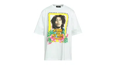 Pre-owned Dsquared2 Men's  Skater Fit Home Is In My Head Logo T-shirt In White