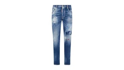 Pre-owned Dsquared2 Men's  Skater Jean Wash Jeans In Blue
