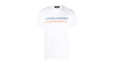 Pre-owned Dsquared2 Men's  Sparkle Logo Cool Fit T-shirt In White