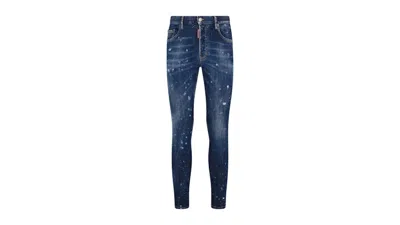 Pre-owned Dsquared2 Men's  Super Twinky Jean Splatter Design Jeans In Blue