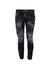 Dsquared2 Distressed Skater Denims With Stonewash Effect In Black