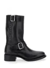 Dsquared2 Ducati X D2 Black Ankle Boots With Side Zip Closure And Maxi Logo Lettering On The Side In Leather M In Black