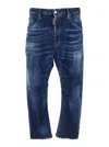 Dsquared2 Classic Five-pocket Jeans With Subtle Fading And Distressing In Blue