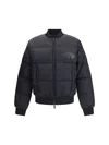 Dsquared2 Classic Black Puffer Bomber Jacket With Ribbed Cuffs In Black