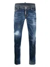 Dsquared2 Slim-cut Studded Jeans In Navy Blue