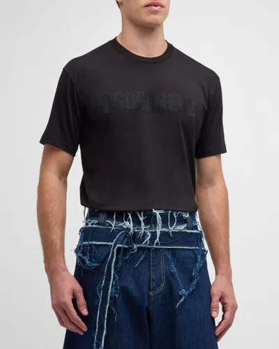 Dsquared2 Men's Embellished Logo T-shirt In Black